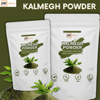 Finely ground Green Chiretta Kalmegh powder texture close up view