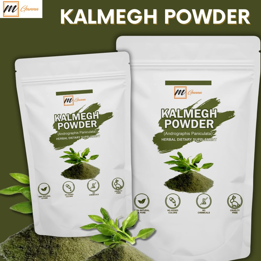 Finely ground Green Chiretta Kalmegh powder texture close up view