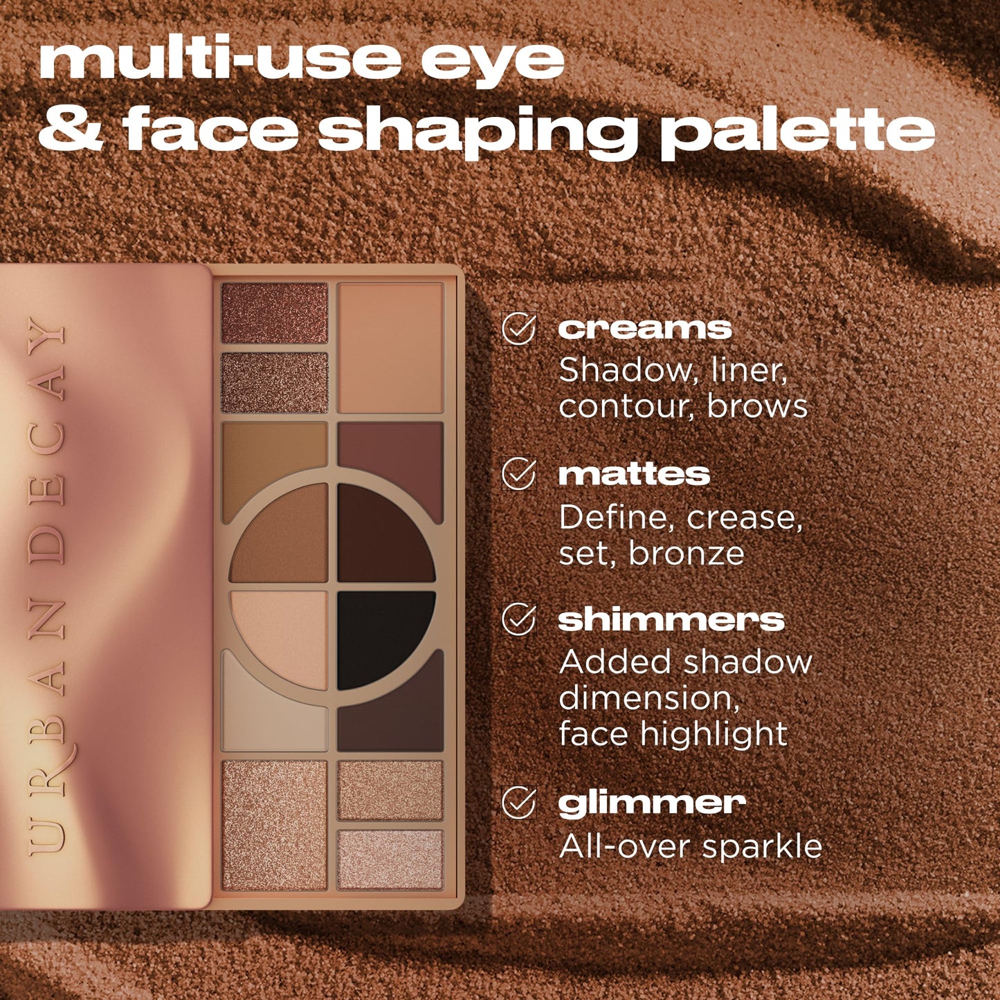Urban Decay Naked Shaped Palette showing sculpting cream shades