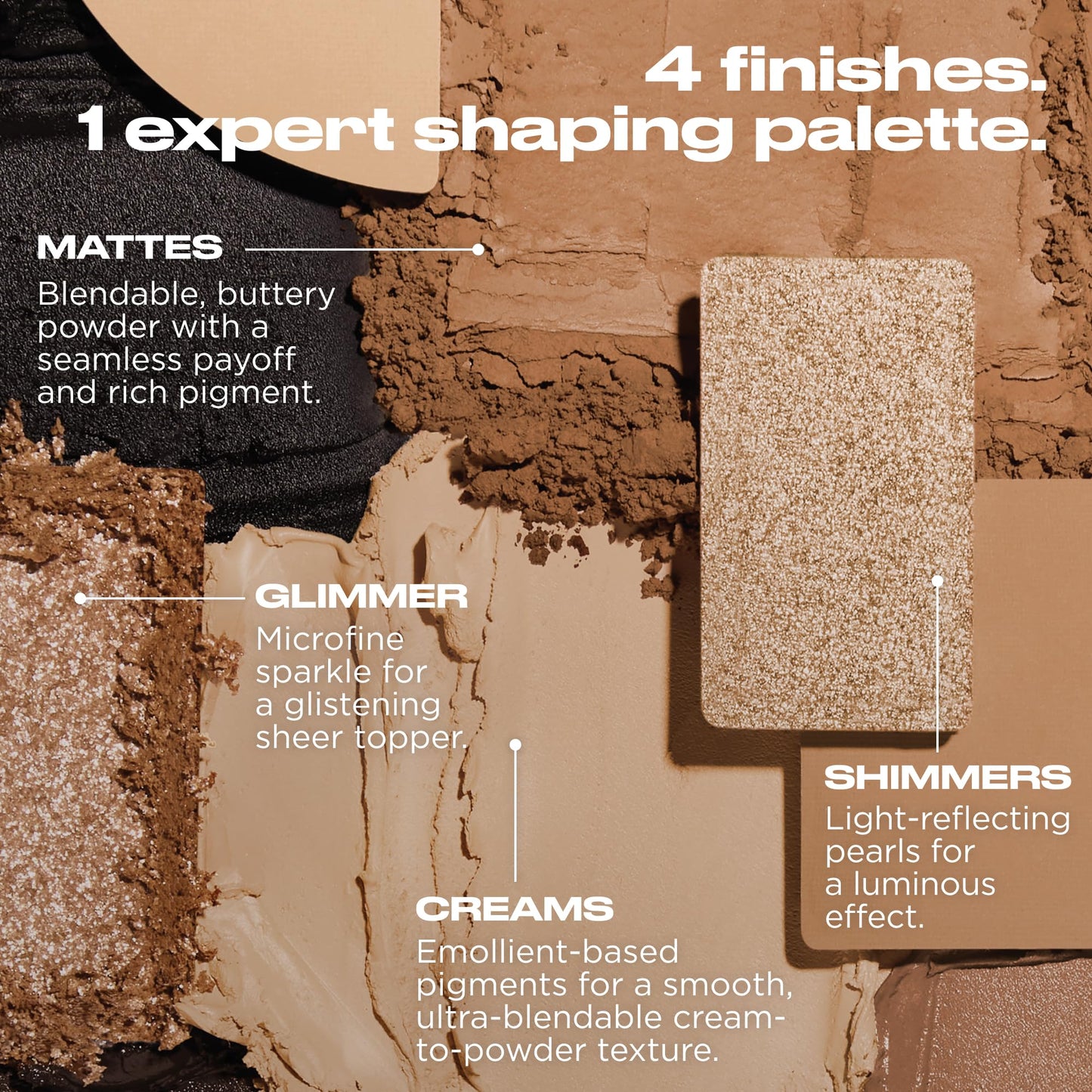 Swatches of warm neutral shades from Urban Decay Naked palette