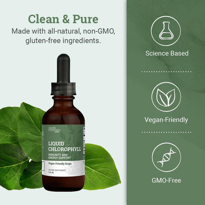 Mulberry leaf derived chlorophyll concentrate side label with nutrition facts.