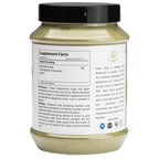 Side view of Bixa Botanical Kalmegh powder jar detailing supplement facts and product quality seals
