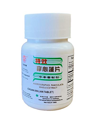 Health Herbal Chuan Xin Lian 100 tablets supplement facts panel with usage directions