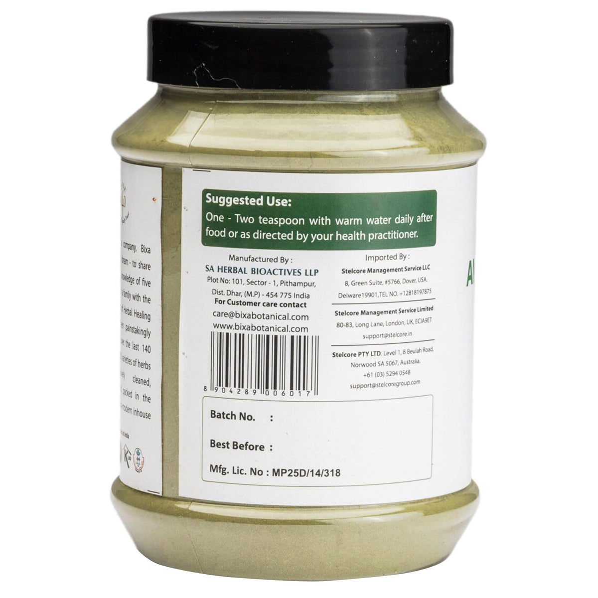 Bixa Botanical Andrographis natural herbal food supplement jar showing safe seal and full packaging view