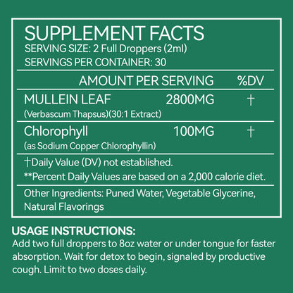 BOIUOITI Mullein Leaf Extract showing dropper and liquid consistency