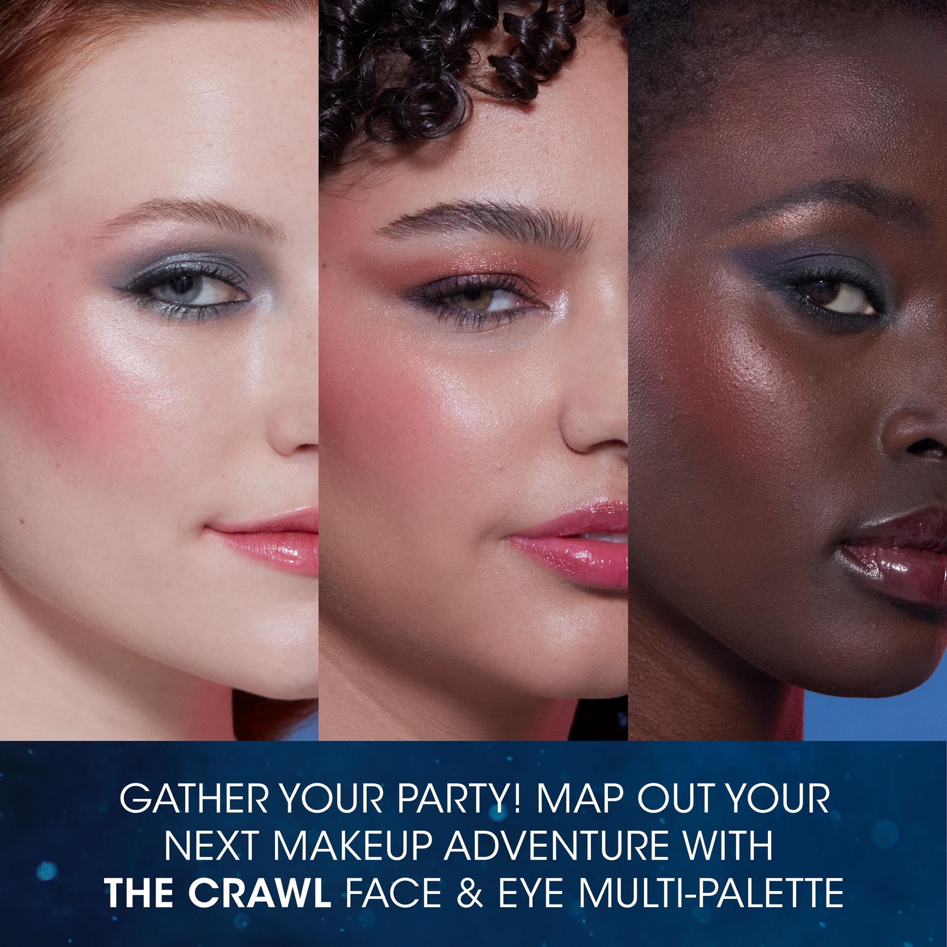 Close up of the eyeshadow and blush shades in the Covergirl The Crawl palette
