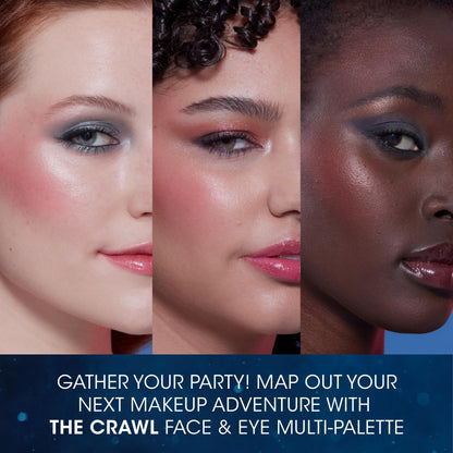Close up of the eyeshadow and blush shades in the Covergirl The Crawl palette