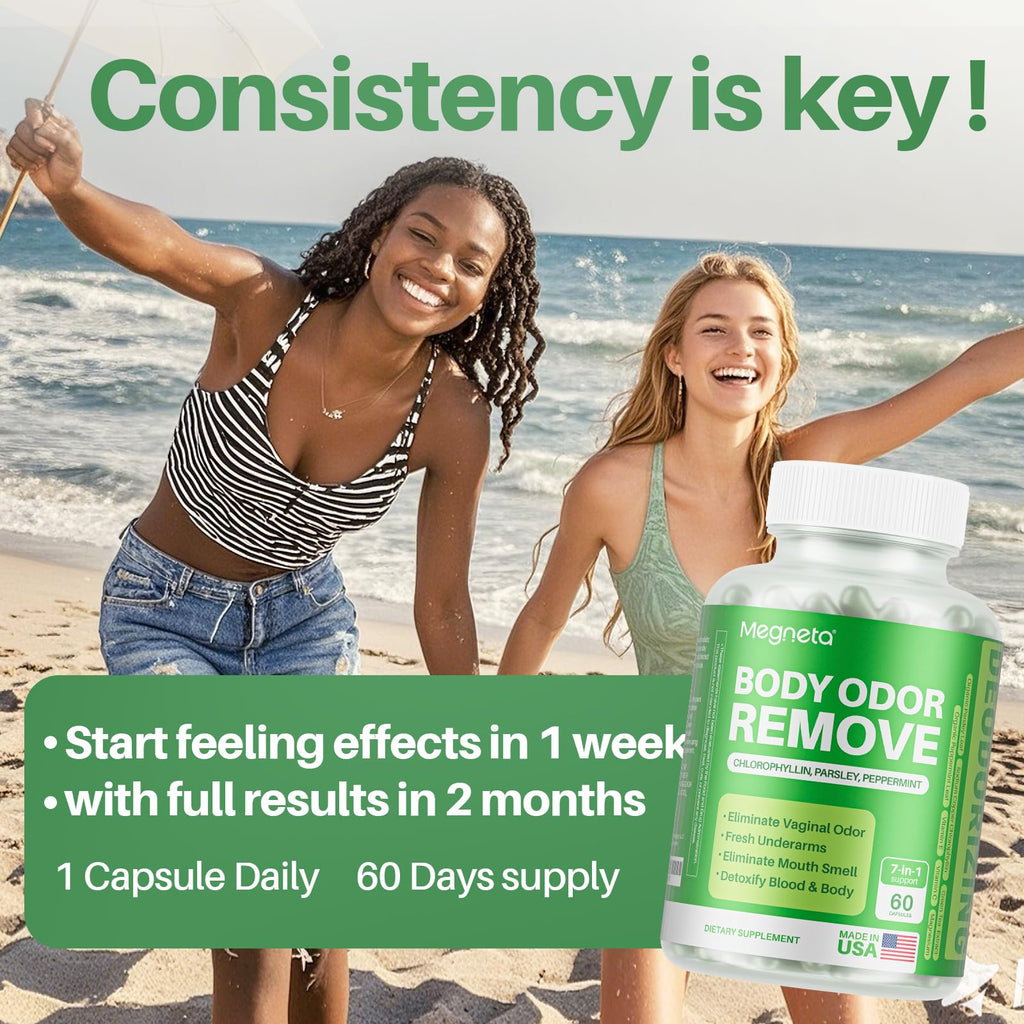 MEGNETA daily chlorophyllin and peppermint capsules for full body freshness