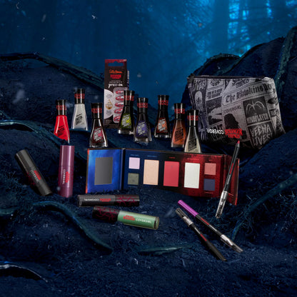 Back of the Covergirl X Stranger Things makeup palette displaying product details