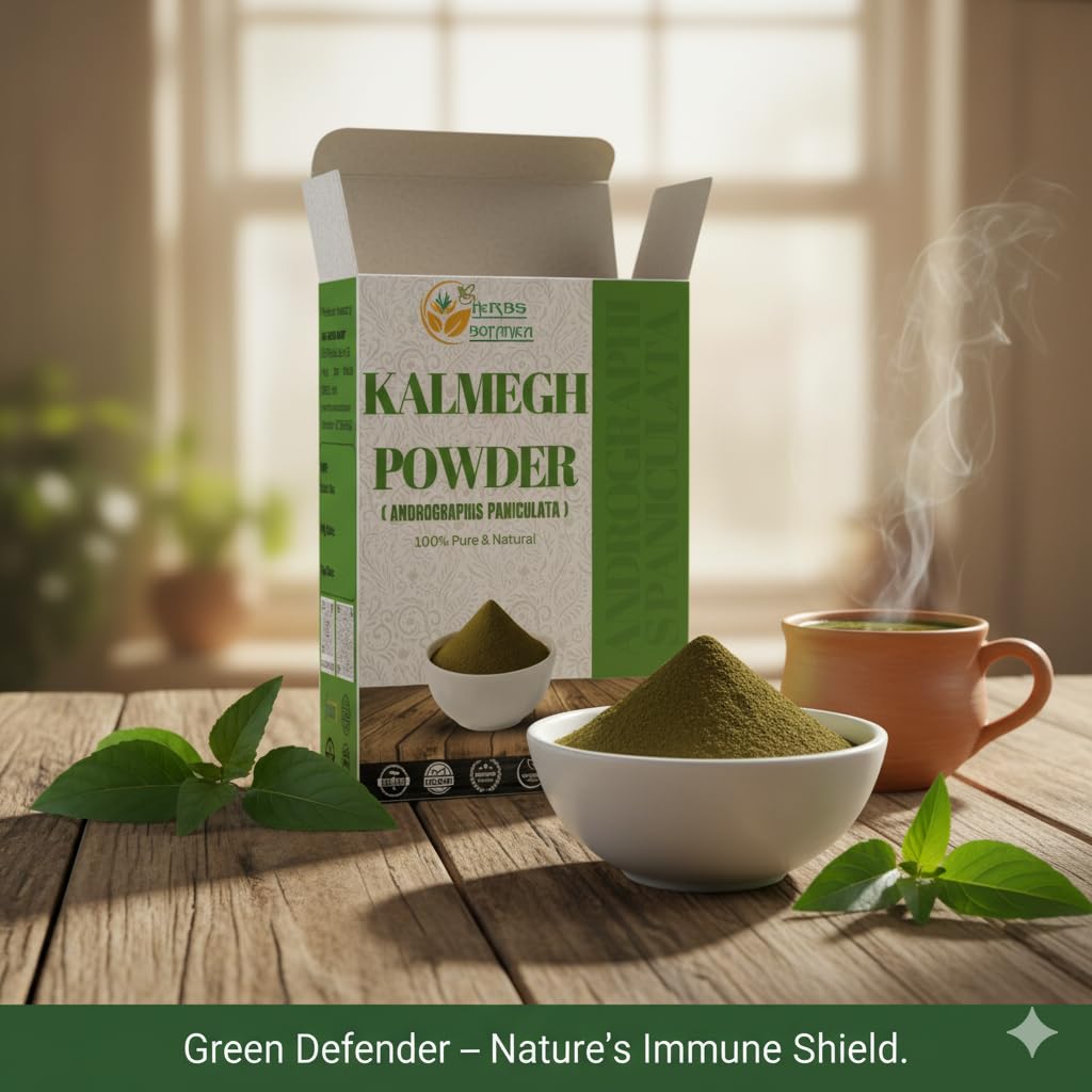 Finely ground Green Chiretta Herb powder texture close up