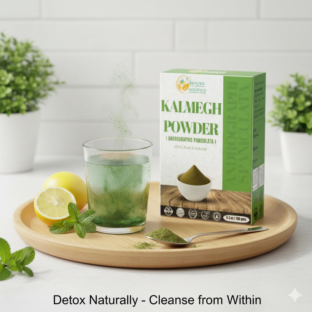 Herbs Botanica Kalmegh organic leaf powder back label details