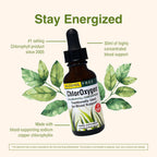 Back label showing ingredients of Herbs Etc ChlorOxygen blood support drops