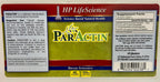Side angle view of HP LIFESCIENCE ParActin supplement bottle showing the supplement facts table and recommended dosage details.