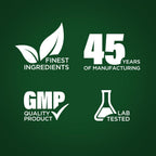 Close up of the non GMO and gluten free certification labels on the Piping Rock herbal supplement.