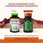 Herbs Etc ChlorOxygen supplement facts and ingredient label on the back of the bottle