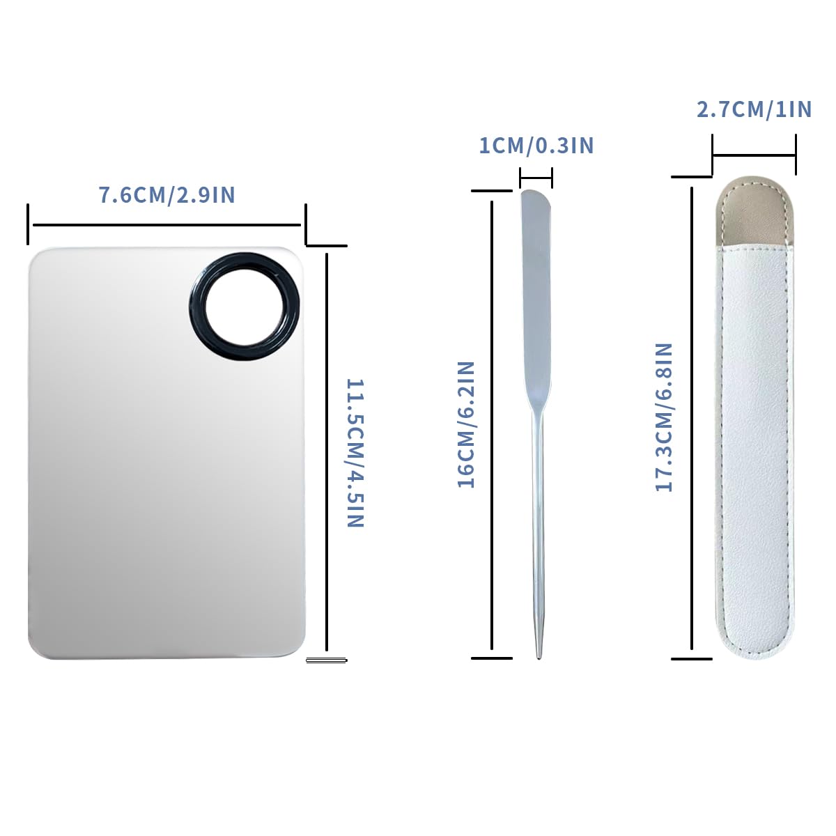 Side view of professional makeup mixing spatula