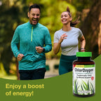 USA imported ChlorOxygen herbal supplement green softgels displayed next to the premium packaging