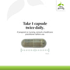 Supplement facts and dosage instructions on the back label of Andrographis EP80 with Umckaloabo.