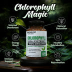 Benevolent Nourishment 20x potency chlorophyll 120 veggie capsules label details and supplement facts