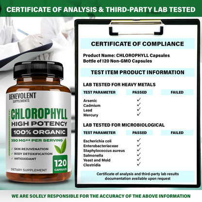 High bioavailability chlorophyll veggie capsules for internal freshening and digestive support