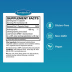 EuroMedica Andrographis EP80 extra strength immune capsules nutritional label