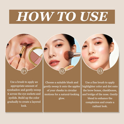 Professional model using Accusly face and eye palette