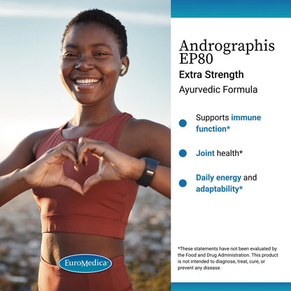 EuroMedica Andrographis paniculata 400 mg vegan capsules for joint health