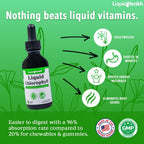 LiquidHealth liquid chlorophyll supplement 60ml bottle showing mint flavor label details