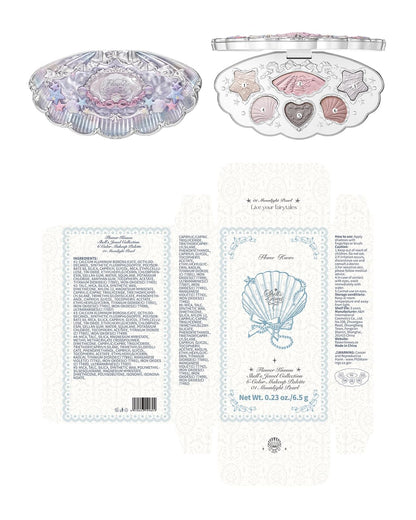 Detailed texture of Flower Knows eyeshadow pans
