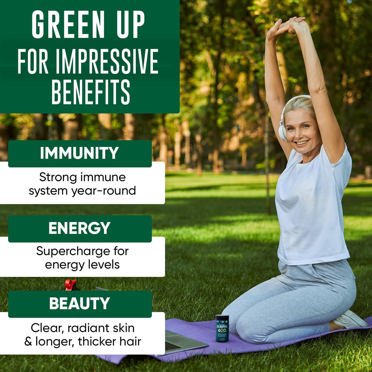 Alpha Flow vegan green superfood capsules for energy and immunity