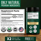 Premium imported Alpha Flow chlorophyll pills highlighting serving size