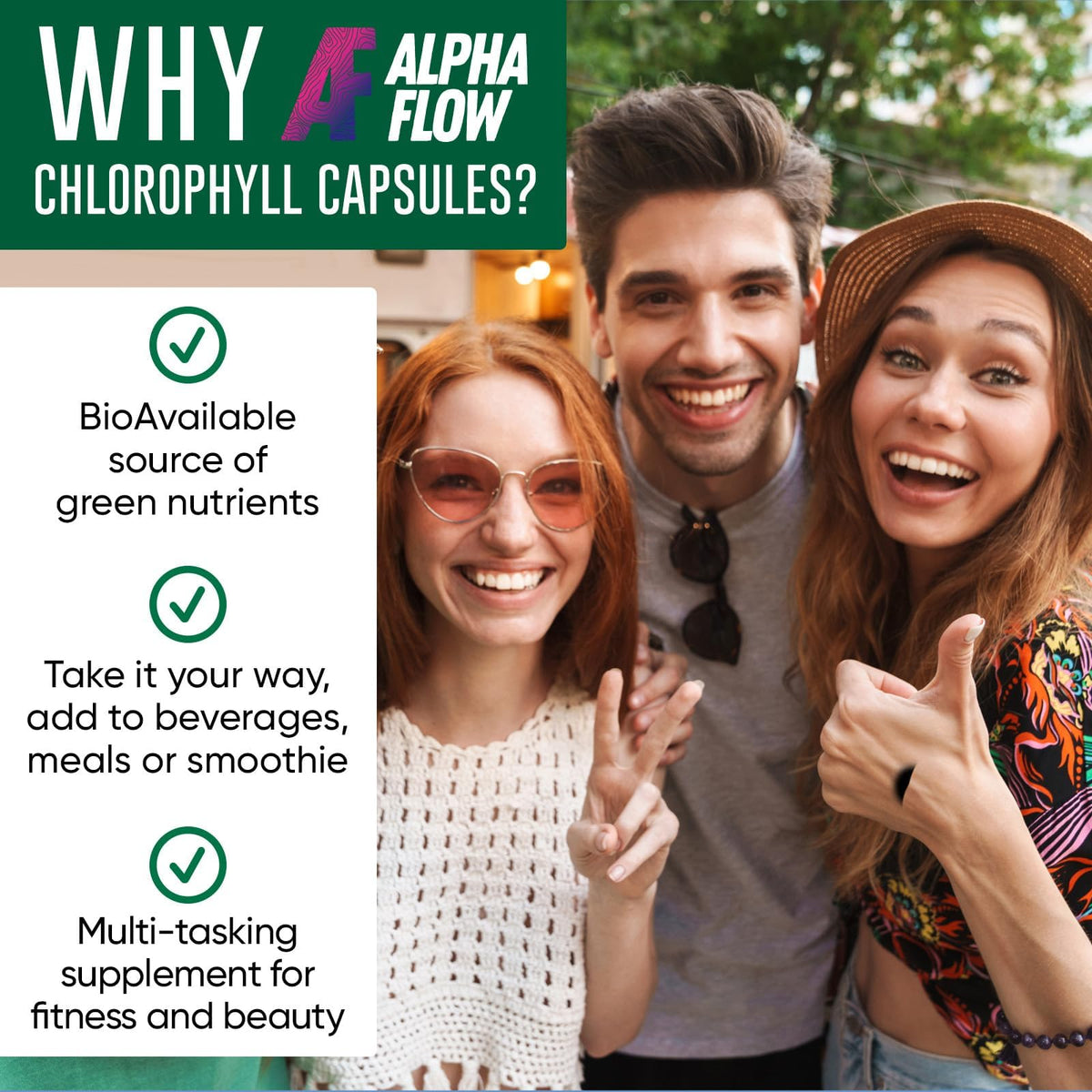 Authentic USA manufactured Alpha Flow green superfood detox capsules