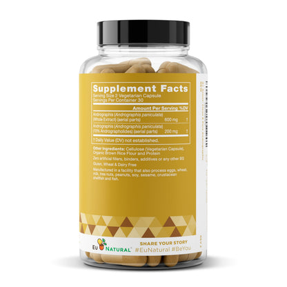 Eu Natural standardized 10 percent Andrographolides capsule dosage instructions