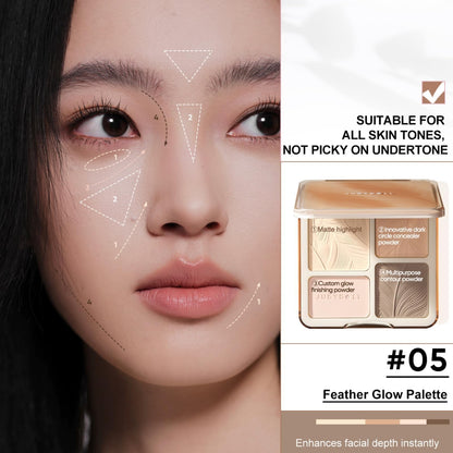 Judydoll 05 Feather Glow matte highlighter and contour kit opened