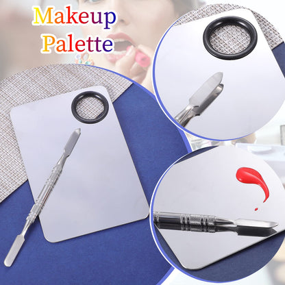Professional cosmetic mixing tray with thumb hole detail
