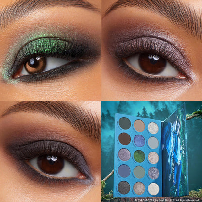 Close up of ColourPop Twilight palette metallic and matte textures
