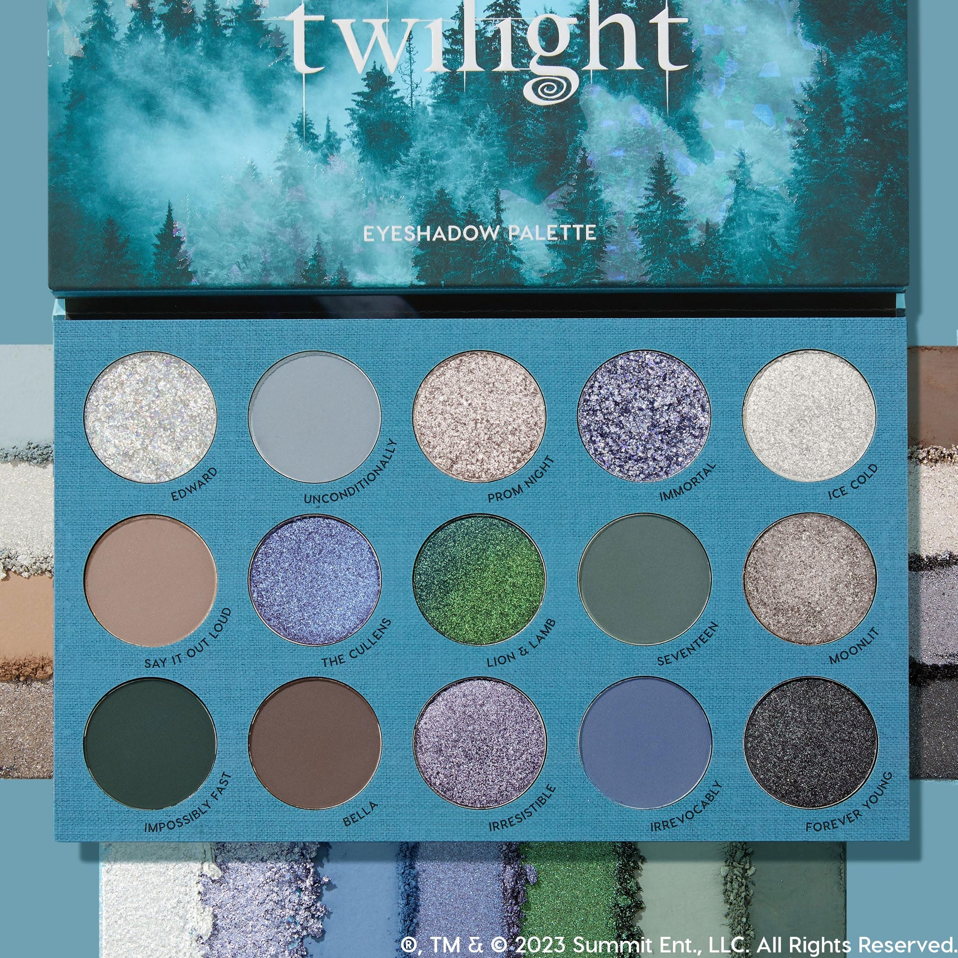 ColourPop Twilight eyeshadow swatches on skin