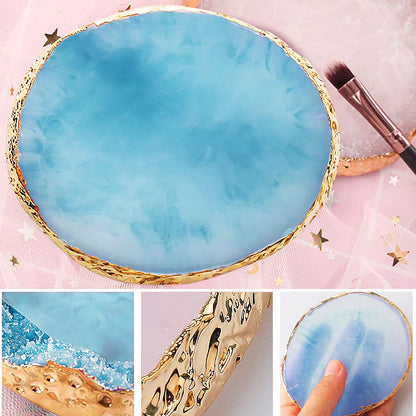 Sumaju resin palette set displayed on a professional manicure desk