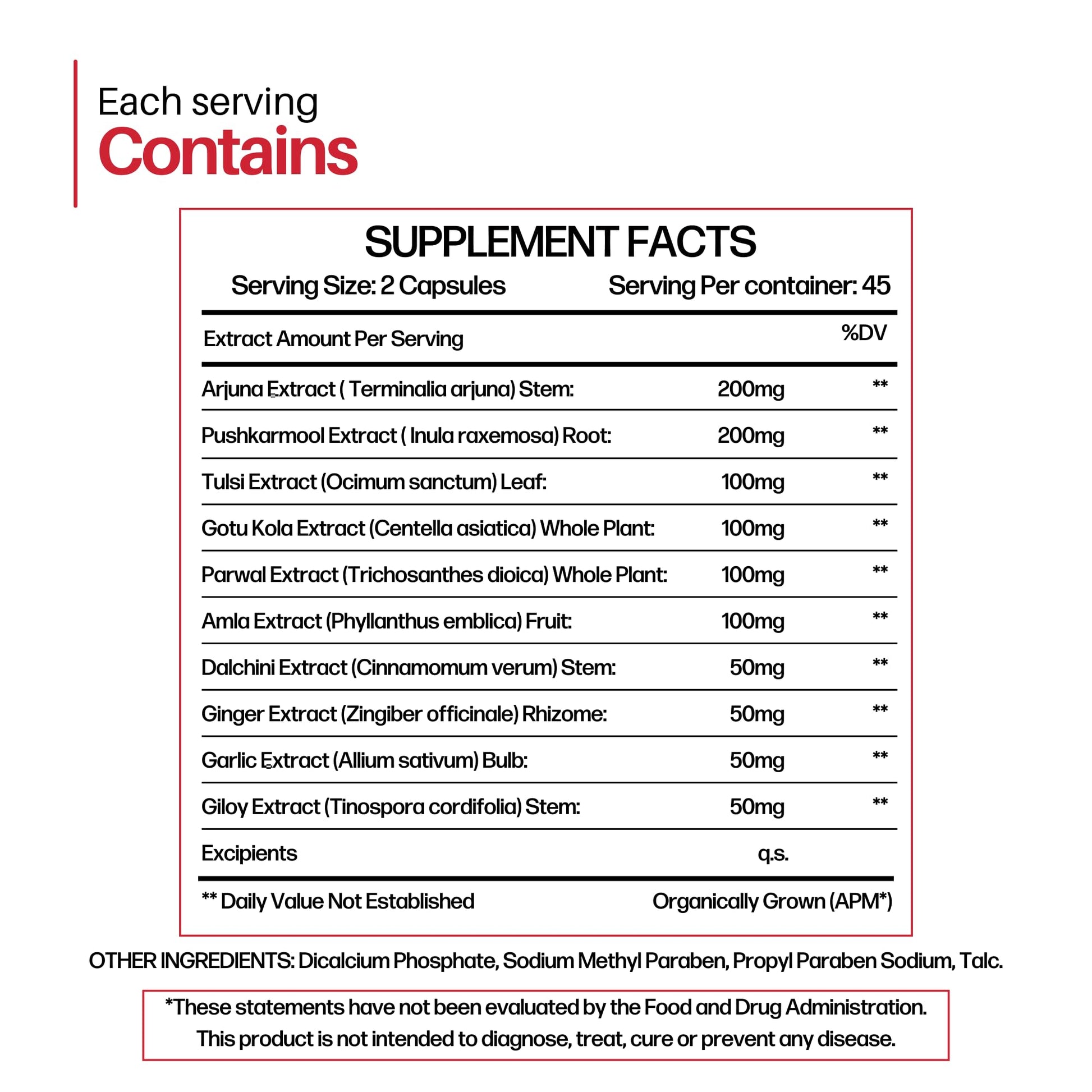 Side label of Cureayu Heart Tone supplement detailing natural Ayurvedic formula and usage instructions.