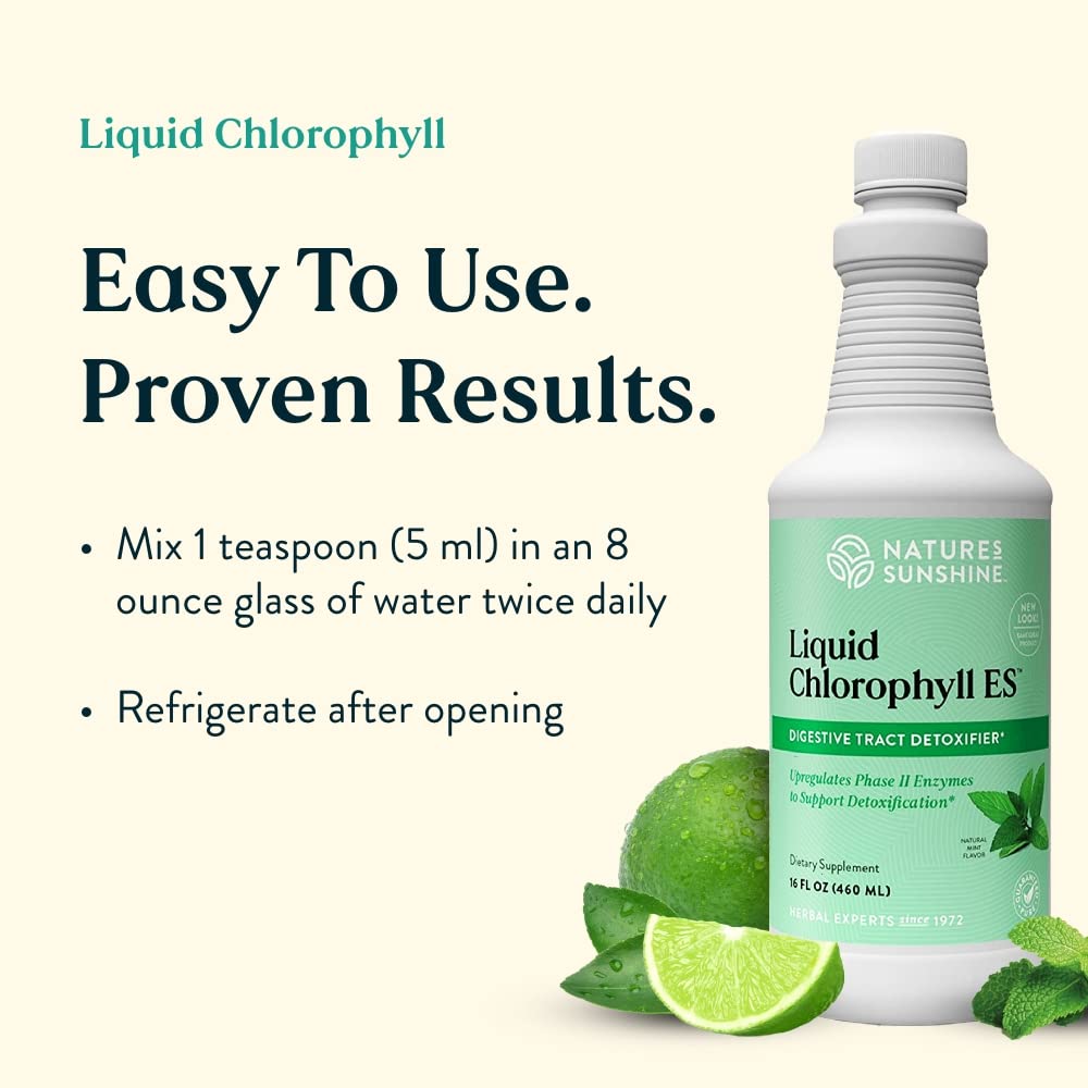 Authentic USA imported Nature's Sunshine liquid chlorophyll formula to reduce body odor naturally