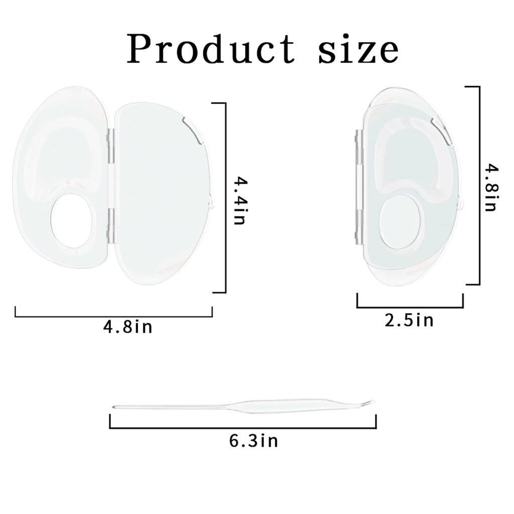 Getpuchra transparent makeup palette highlighting ergonomic thumb hole grip.