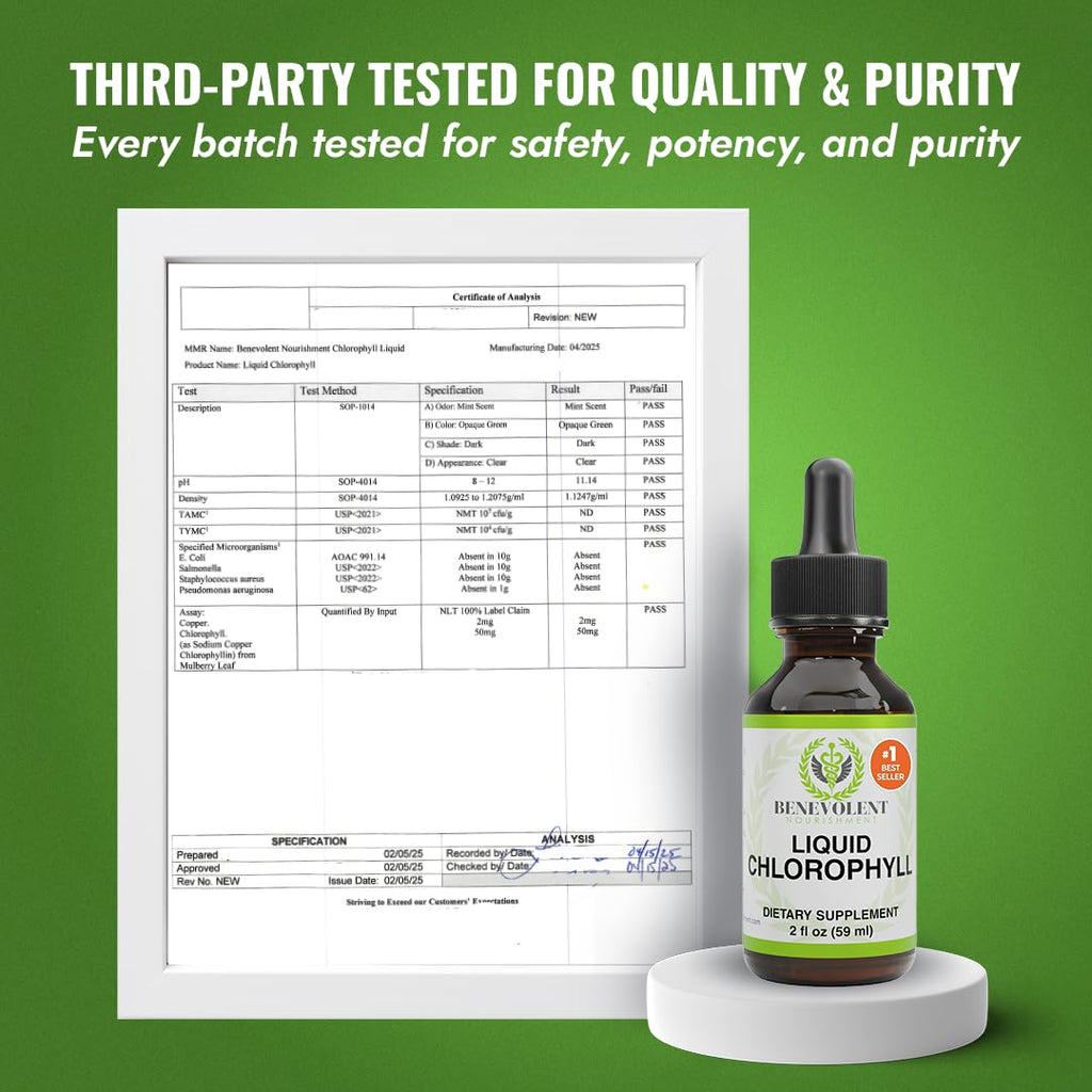 Vegan friendly non GMO liquid chlorophyll supplement for immune support