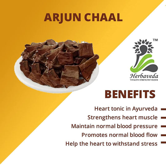 Metrol Herbaveda Arjun Ki Chaal raw herbal powder texture showing natural consistency.