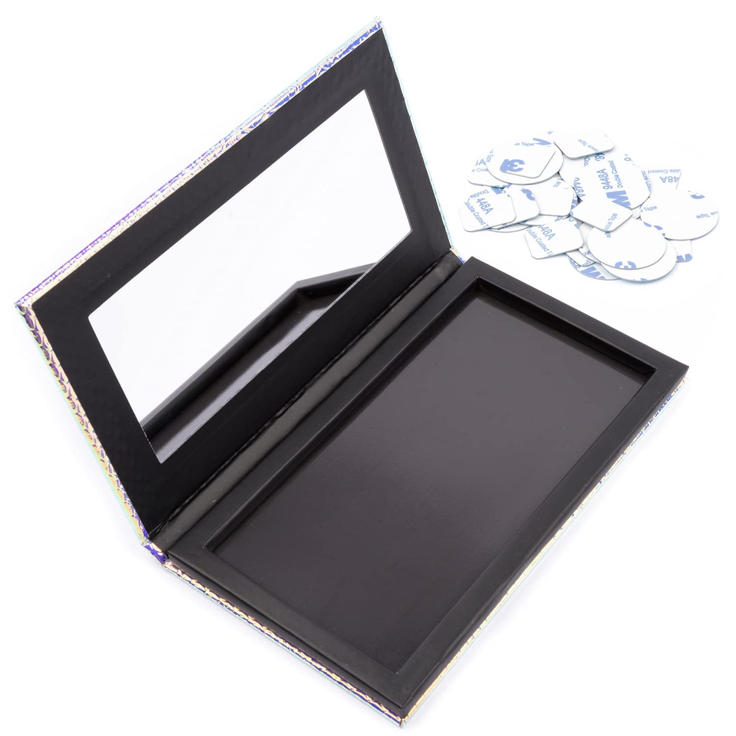 Open Allwon magnetic eyeshadow palette showing internal mirror