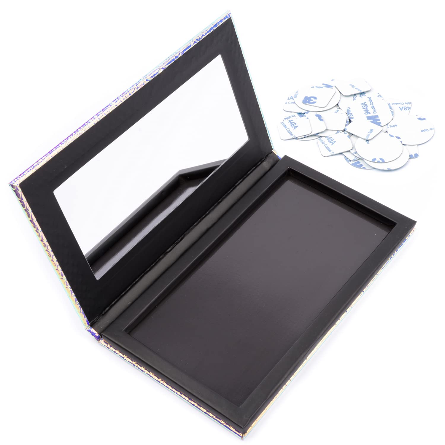 Open Allwon magnetic eyeshadow palette showing internal mirror