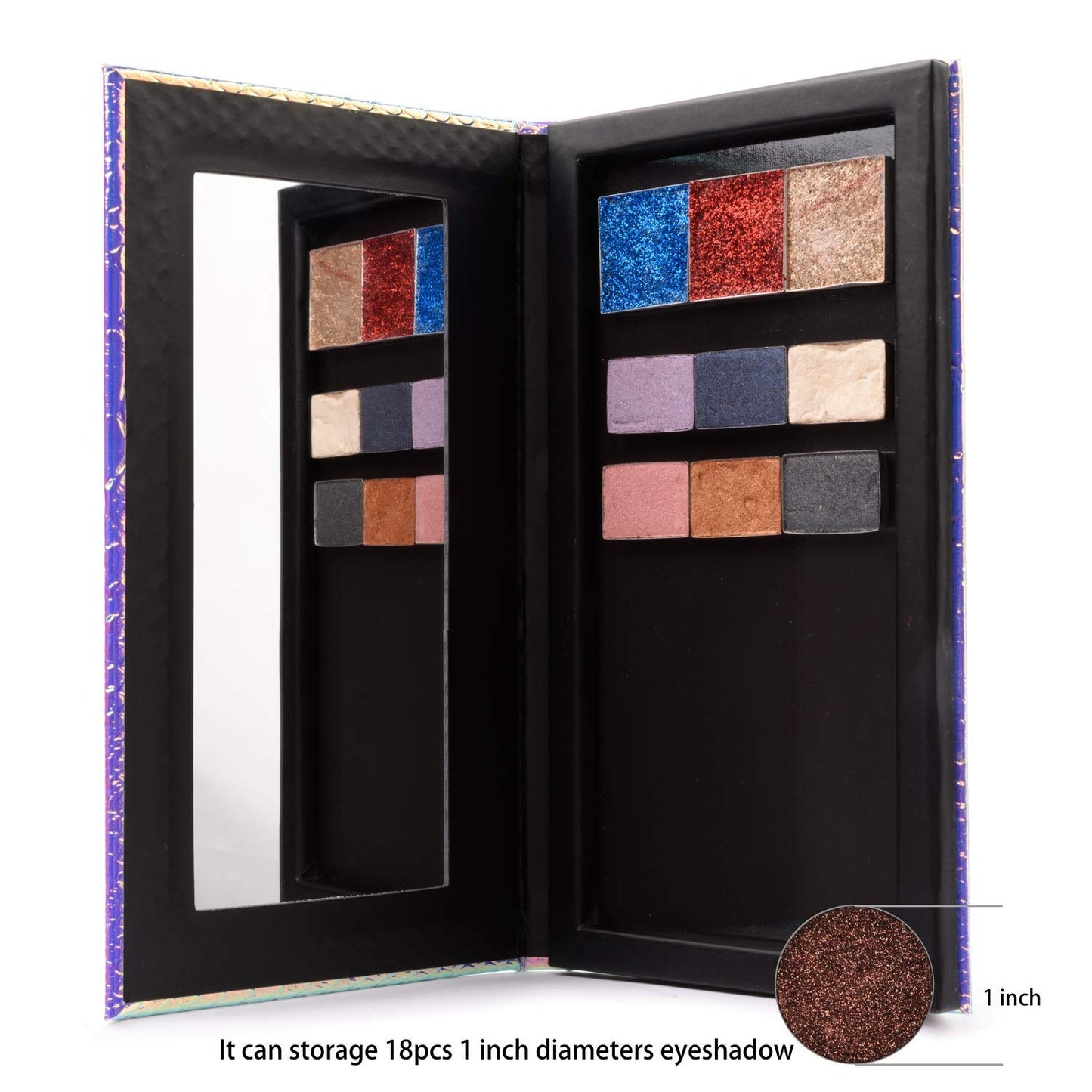 Allwon mermaid pattern magnetic palette with cosmetic pans