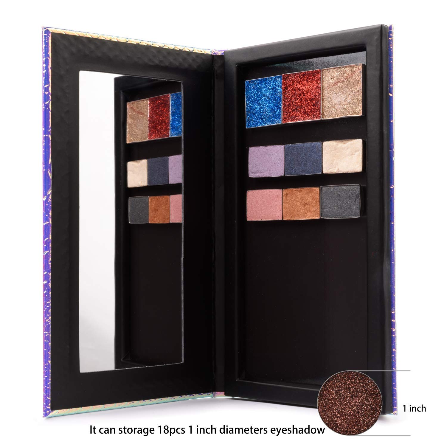Allwon mermaid pattern magnetic palette with cosmetic pans