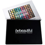 Built-in mirror and inner lid detail of the bebeautiful professional makeup palette