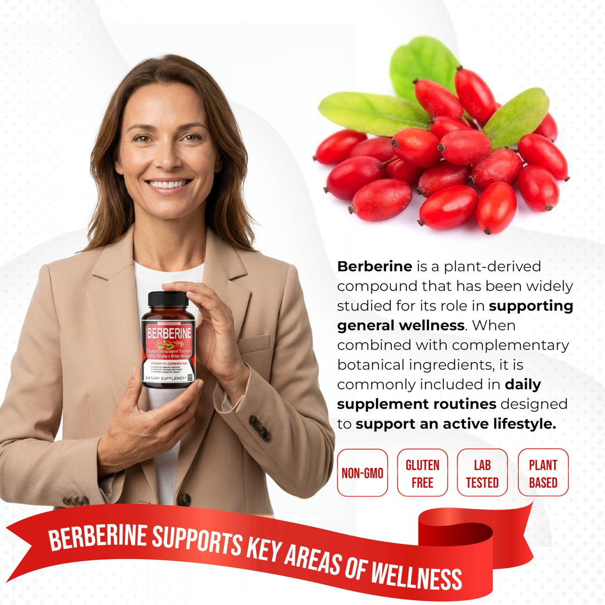 Ultra Herbs Berberine 150 capsules bottle label details