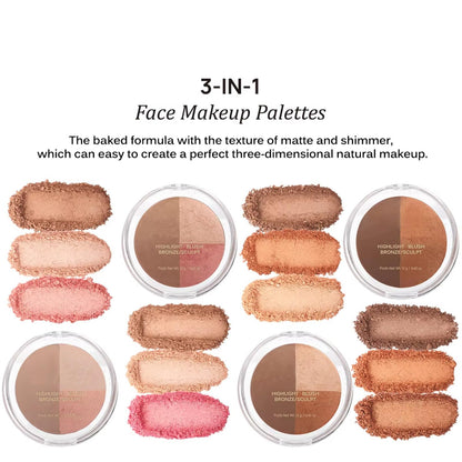Swatch demonstration of Corlo 3-in-1 contour and highlight shades